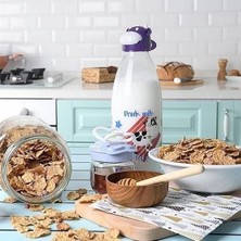 Alvo Store Buğz Inek Tasarımlı Sevimli Cam Suluk - Süt Şişesi 1000 ml