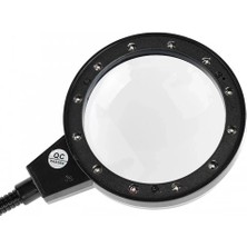 Alvo Store Buğz 12 LED Clipslı Işıklı Büyüteç,işıklı Masa Lambası Çalışma Lambası - Buğz