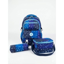 Benitto Kids Relaxion 3'lü Set Aksesuarlı Erkek Çocuk Ilkokul Çantası Kalemlikli Beslenme Çantalı Sırt Çantası