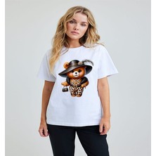 ÇARŞI47 Kadın Tişört Yuvarlak Yaka Dıgıtal Baskılı T-Shirt 3D Baskı Kalitesi