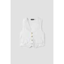 NBT Jeans Bg Store Erkek Çocuk Beyaz Yelek