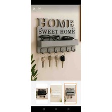 Hızarcıoğlu iç ve dış ticaret Hızarcıoğlu 3D Baskı Home Sweet Home Duvar Anahtarlık ve Eşya Rafı