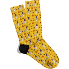 Sevimli Hayalet ve Balkabağı Desenli Soket Çorap