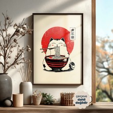Persona Istanbul Artificial Collection "ramen Neko" - Vintage Japon Pop-Art Poster (Çerçevesiz)