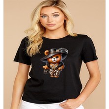 ÇARŞI47 Kadın Tişört Yuvarlak Yaka Dıgıtal Baskılı T-Shirt 3D Baskı Kalitesi