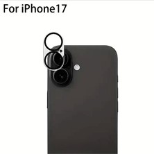 Epro iPhone 17 Şeffaf Çerçeveli Tam Kaplayan 9h Sertlikte Safir Cam Kamera Lens Koruyucu Siyah