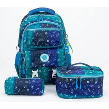 Benitto Kids Relaxion 3'lü Set Aksesuarlı Erkek Çocuk Ilkokul Çantası Kalemlikli Beslenme Çantalı Sırt Çantası