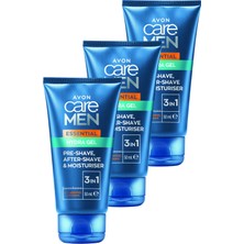 Avon Care Men Essential 3'ü 1 Arada Tıraş Öncesi ve Sonrası Nemlendirici Jel 50 Ml. Üçlü Paket