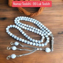 Mga Doğaltaş Firuze Taşı 99’luk Zikir Tesbihi 8 mm – 3 Taş Püsküllü Hakiki Doğal Taş Tesbih – Namaz Tesbihi – Sertifikalı A+ Plus