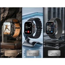 WİderMarkt Amoled Akıllı Saat 49MM Bluetooth Arama Özellikli 3 Kordonlu- Nabız, Oksijen Ölçer - Suya Dayanıklı