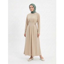 Foremia Önü Pensli Kuşak Aksesuar Detay Elbise-Taş -