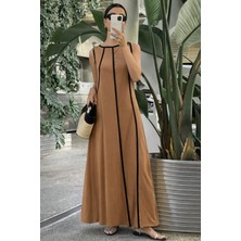 Sun&north Kadın Omuzlardan Açık Yaka Ince Şerit Detaylı Uzun Viskon Elbise