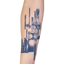 Tattoo 1 Ay Kalıcı 24 Saat Sonra Kararan Aslan ve Aile Desenli Model Geçici Dövme