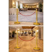 Gold / Sarı 2 Duba 1 Burgulu Halat Set Protokol Bariyeri