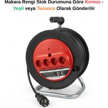 İNWATT 40 Metre Kaynak Makinesine Uygun Makaralı Uzatma Ara Kablosu Siyah 3x2.5 Mm² Topraklı