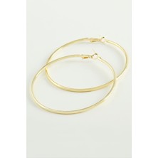 Zero Land Ozdestor Boru Halka Küpe 5 Cm-Gümüş Rengi