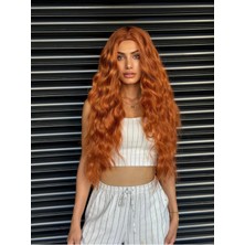 Fenomen Peruk Bakır Perçemsiz Yoğun Dalgalı Vip Peruk