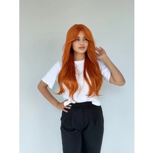 Fenomen Peruk Bakır Uzun Perçemli Maşa Dalgalı Vip Peruk