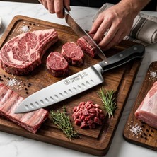 Akyüz Home Sürmene Kasap Bıçağı Pimli Sap 36 cm Kelle Kuşbaşı Kesim Kemik Sıyırma Doğrama Bıçağı Sürbisa 61050