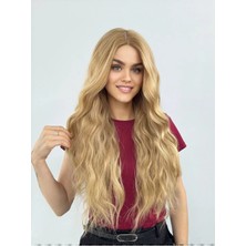 Fenomen Peruk Perçemsiz Karamel Yoğun Dalgalı Vip Saç Peruk