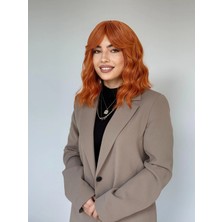 Fenomen Peruk Kısa Bakır Dalgalı Vip Peruk Model