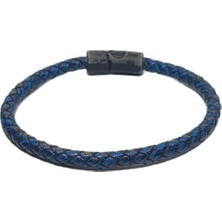 JTSS26BLK1725 Vintage Alaşımlı Metal Kilitlihakiki Deri Garantili Janti Bileklik