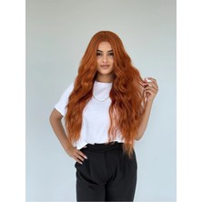 Fenomen Peruk Bakır Perçemsiz Yoğun Dalgalı Vip Peruk