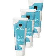 Avon Anew Ha Nemlendirici ve Dolgun Görünüm Veren 10 Dakikalık Yüz Maskesi 75 Ml. Üçlü Paket