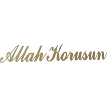 Universal Allah Korusun Yazılı Oto Sticker Gold 14X3CM