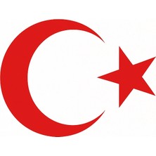 Universal Türk Bayrağı Oto Sticker Kırmızı 23X17 cm