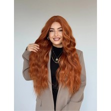 Fenomen Peruk Bakır Perçemsiz Yoğun Dalgalı Özel Vip Peruk - Saç