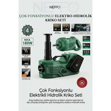 Neffo 5 Ton 12V Elektrikli Araba Krikosu 5’i 1 Arada Hidrolik Kriko ve Pompa (Tüm Arabalar Için Uygundur)