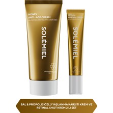 Solemiel 2\'li Cilt Bakım Seti - Bal & Propolis Özlü Yaşlanma, Kırışıklık Karşıtı Anti Aging Krem ve Retinal Shot Krem