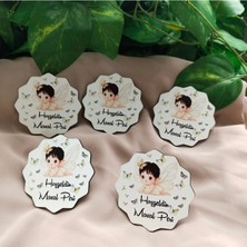 10 Adet Baskılı Ahşap Bebek Magneti Sünnet Doğum Günü Parti Magneti