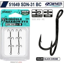 Owner 51649 SDN-31BLACK Chrome Ikili Model Balıkçı Olta Iğnesi No: 8