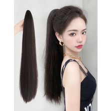 Fenomen Peruk Kahverengi Düz Küçük Tokalı At Kuyruğu