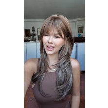 Fenomen Peruk Luxury Özel Vip Peruk Yeni Sezon Röfleli Perçemli