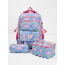 Benitto Kids Relaxion 3'lü Set Aksesuarlı Kız Çocuk Ilkokul Çantası Kalemlikli Beslenme Çantalı Sırt Çantası