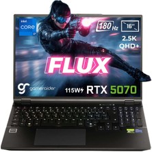 Gameraider Flux GR16 Intel Core I7-14650HX Geforce Rtx 5070 8gb 115W 48GB Ddr5 1tb SSD 16 Inç 2.5k Qhd+ 180Hz Freedos Gaming Laptop