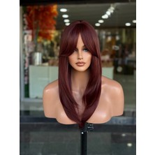 Fenomen Peruk Kızıl Perçemli Katlı Kesimli Vip Peruk