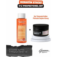 Profesyonel Keratin Saç Seti – Şampuan & Düzleştirici Maske ile Düz ve Canlı Saçlar