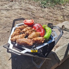 Feyza Design Portatif Mini Paslanmaz Mangal ve Ateş Çukuru Seti, Taşıma Çantasıyla