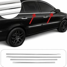 A&G Tuning Fiat Marea 2008 Üzeri Krom Cam Çıtası 4 Parça Paslanmaz Çelik