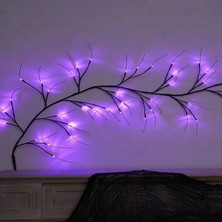 Gaman Dekoratif LED Ağaç Dalı Işık - Mor Işıklı Duvar Dekoru Ortam Aydınlatması 36 LED