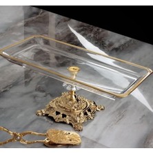 Feyza Design Metal Ayaklı Gold Detaylı Şık Sunumluk Baton