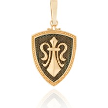 Berk Mücevherat 14 Ayar Altın Tasarım Erkek Kolye Ucu