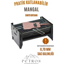 Feyza Design Katlanabilir Emaye Mangal, Taşınabilir ve Portatif, Pratik Kullanım