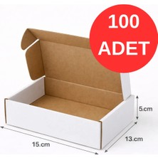 Aspak 15X13X5 cm Kutu- Mini Receiver E-Ticaret Kargo Kutusu-Beyaz Kutu- 0,3 Desi KUTU-KRAFT-100 Adet