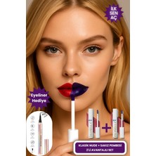 Zeonella Beauty Soyulabilir Ruj Klasik Nude & Sakız Pembesi 2 Li Avantajlı Paket Kalıcı Dudak Dövmesi