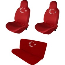 Antwax Citroen Nemo Ay Yıldız Penye Oto Koltuk Kılıfı Ön Arka Takım Kırmızı